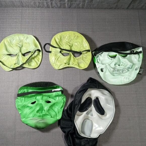 Vtg 90s Kids Ghost Frankenstein Halloween Mask Rubber Latex Vinyl Costume Lot - Picture 6 of 6